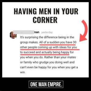HAVING MEN IN YOUR CORNER