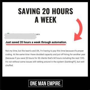 SAVING 20 HOURS A WEEK