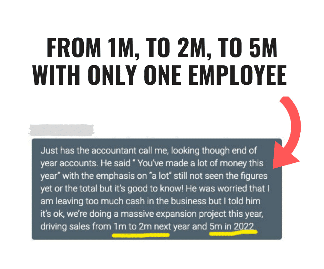 W From 1M, to 2M, to 5M with only one employee +
